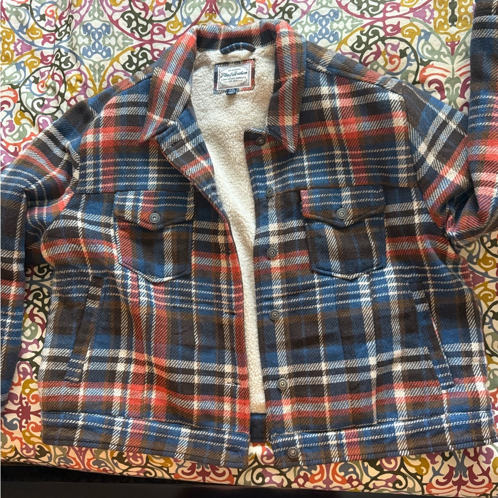 Dry Goods Plaid Jacket - Blue, Red, Brown